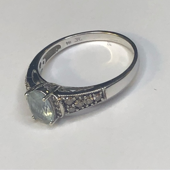 LeVian 14k Aquamarine Chocolate and White Diamond Ring - Picture 2 of 9